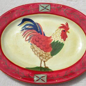 NWOT Sakura Rooster Oval Plate